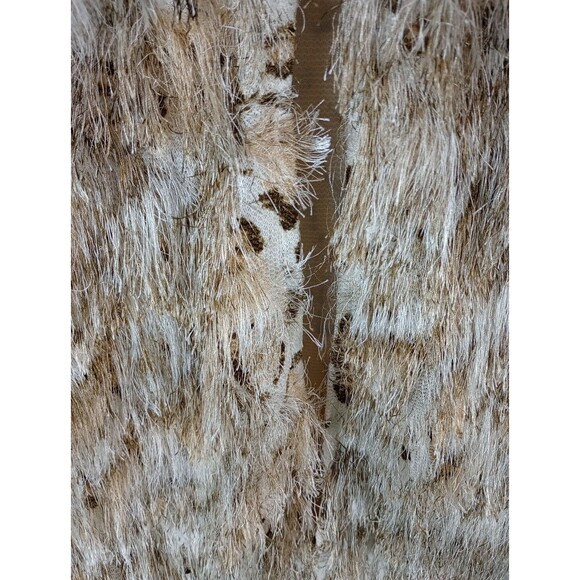 Ali Miles Animal Print Vest Large Fringe Lined Hook & Eye Closure Eyelash - Picture 7 of 9